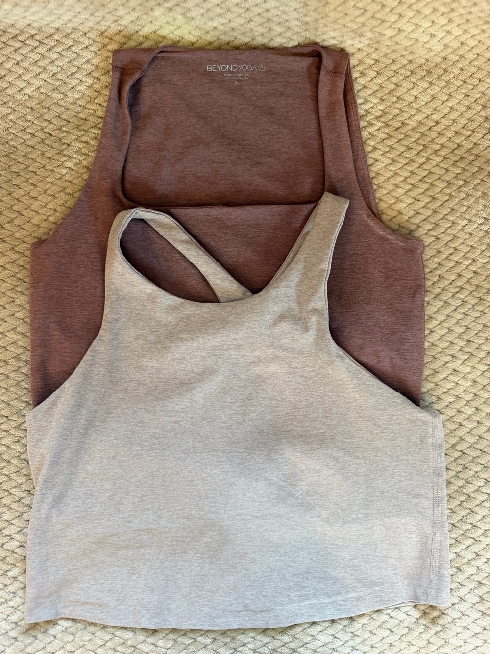 Beyond Yoga Dusty Mauve Layered Workout Tanks XL